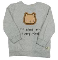 Šedá melírovaná mikina se lvem a nápisy George