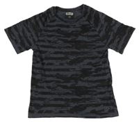 Tmavošedo-černé pruhované army tričko Lenny Silver