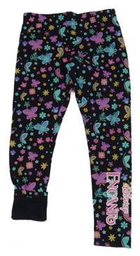 Černé teplákové zateplené legíny s motýlky a nápisem - Encanto PRIMARK