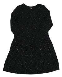 Černé puntíkaté bavlněné šaty H&M