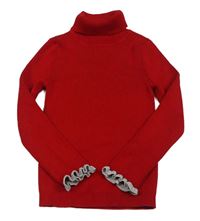 Červený žebrovaný svetrový rolák Primark
