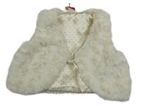 Smetanová kožešinová podšitá vesta zn. H&M