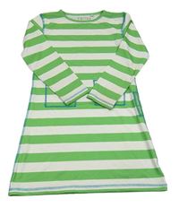 Zeleno-bílé pruhované UV šaty