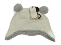 Nové - Smetanová čepice s bambulemi M&Co.