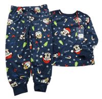 Nové - Tmavomodré plyšové pyžamo s Mickeym a přáteli Primark