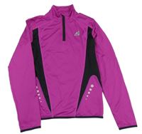 Fuchsiovo-černá sportovní mikina