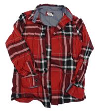 Červeno-černo-bílá kostkovaná košile River Island