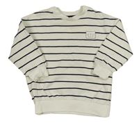 Bílo-černá pruhovaná mikina s nápisem F&F