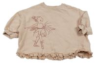 Starorůžová oversize mikina s baletkou Next