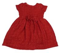 Červené třpytivé šaty s mašlí Dunnes