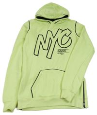 Neonově žlutá mikina s nápisem a kapucí Chapter Young