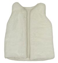 Bílá kožešinová podšitá vesta