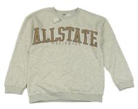 Nové - Světlešedá melírovaná mikina s nápisem Tu