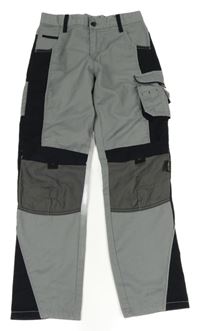 Šedo-černé pracovní kalhoty s kapsami L&D