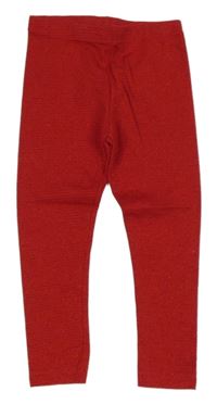 Červeno-třpytivé pruhované legíny Dunnes