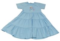 Světlemodré bavlněné šaty s Elsou