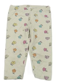 Béžové květované capri legíny Topolino