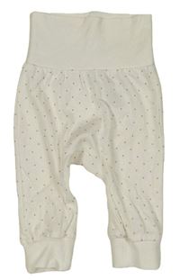 Bílé puntíkaté lehké tepláky H&M