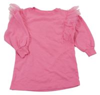 Růžová mikina s tylovými volánky H&M