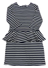 Tmavomodro-bílé pruhované šaty s volánem H&M