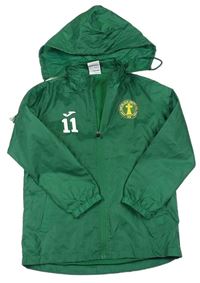 Zelená šusťáková sportovní bunda s kapucí Joma
