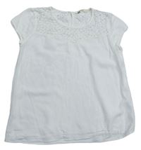 Bílé lehké tričko s krajkou zn. H&M