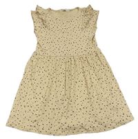 Béžové žebrované vzorované šaty H&M