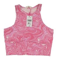 Růžový vzorovaný crop top Matalan