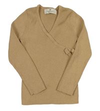 Béžový žebrovaný lehký svetr H&M