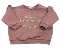 Starorůžová mikina s nápisem a volánky Disney
