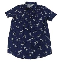 Tmavomodrá košile s palmami PRIMARK