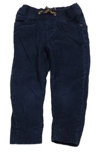 Tmavomodré podšité manšestráky Pocopiano