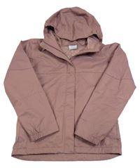 Starorůžová šusťáková funkční bunda s logem a kapucí Columbia