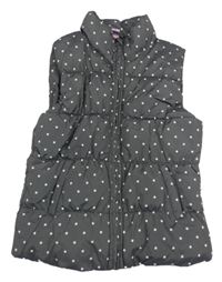 Tmavošedá šusťáková zateplená vesta s hvězdičkami Dopodopo