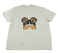 Bílé tričko s dívkou shein