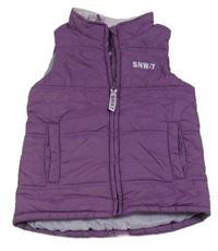 Fialová šusťáková zateplená vesta s nápisem H&M