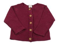 Vínový propínací svetr H&M