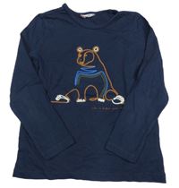 Tmavomodré triko s medvědem 