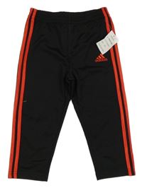 Nové - černé sportovní tepláky s červenými pruhy - Adidas 