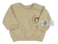 Nové - smetanová mikina s medvědem Matalan