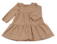 Starorůžové kostkované úpletové šaty Primark