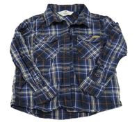 Tmavomodro-bílo-vínová kostkovaná košile H&M