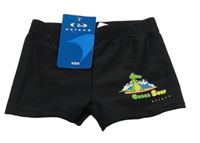 Nové - černé nohavičkové plavky s krokodýlem 