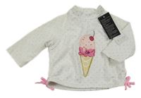 Nové - bílé puntíkaté UV triko se zmrzlinou F&F