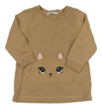 Hnědé teplákové šaty s kočkou H&M