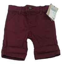 Mahagonové plátěné chino kraťasy Primark