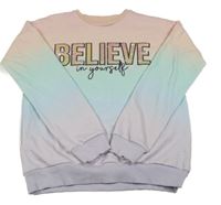 Barevná pastelová mikina s nápisem a flitry F&F