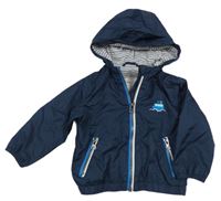 Tmavomodrá šusťáková jarní bunda s lodí a kapucí C&A