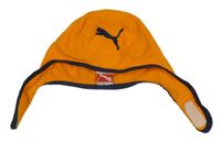 Oranžovo-tmavomodrá fleecová čepice s logem Puma