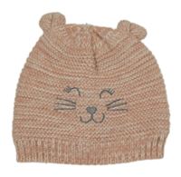 Růžová melírovaná čepice s čumákem a oušky Topomini